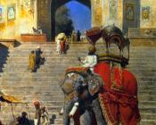 Royal Elephant at the Gateway to the Jami Masjid Mathura - 埃德温·罗德·威克斯